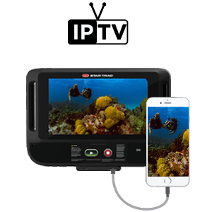 A phone is plugged into an iptv device